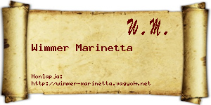 Wimmer Marinetta névjegykártya